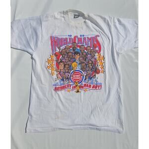 Rare Vintage 1989 Detroit Pistons NBA World Champions Caricature XL T-Shirt